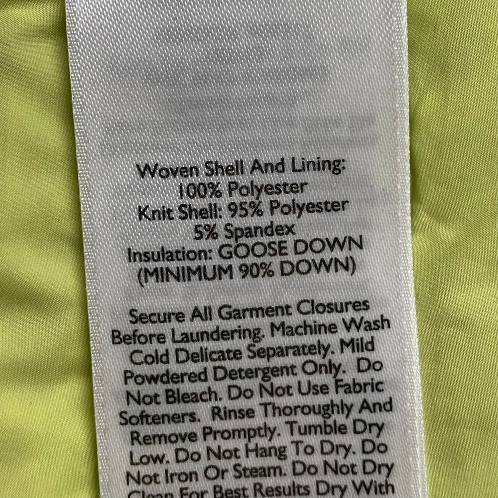 Eddie Bauer Womens XL StormDown 800 Puffer Jacket Navy Blue Lime Green Hooded - Picture 3 of 12
